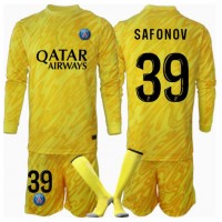 Camiseta Paris Saint-Germain Matvei Safonov #39 Portero Tercera Equipación Replica 2024-25 para niños mangas largas (+ Pantalones cortos)